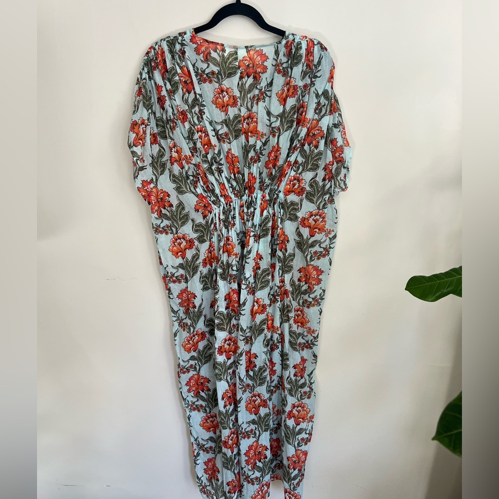 Anthropology- OS - 100% Cotton - Floral Maxi Coverup with Smocked Waist